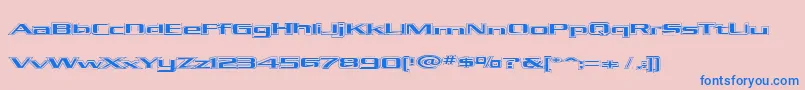 KubraHollow Font – Blue Fonts on Pink Background