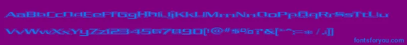 フォントKubraHollow – 紫色の背景に青い文字
