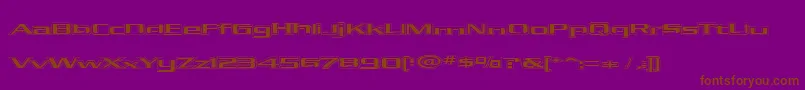 フォントKubraHollow – 紫色の背景に茶色のフォント