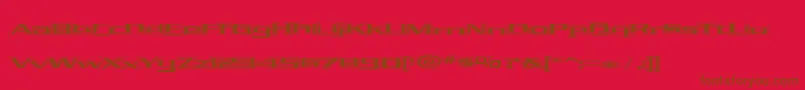 Czcionka KubraHollow – brązowe czcionki na czerwonym tle