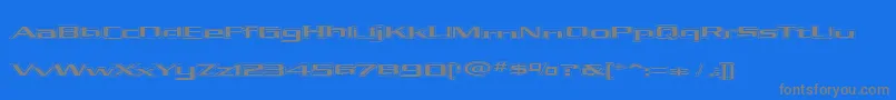 フォントKubraHollow – 青い背景に灰色の文字