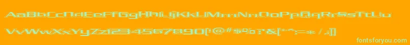 Шрифт KubraHollow – зелёные шрифты на оранжевом фоне