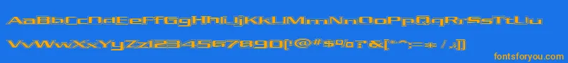 KubraHollow Font – Orange Fonts on Blue Background
