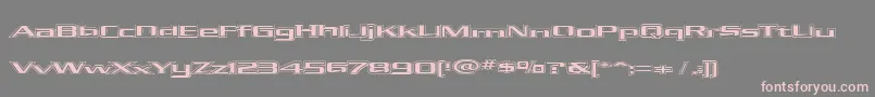 フォントKubraHollow – 灰色の背景にピンクのフォント