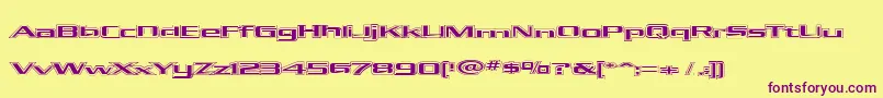 KubraHollow Font – Purple Fonts on Yellow Background