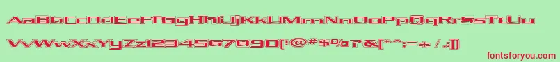 KubraHollow Font – Red Fonts on Green Background