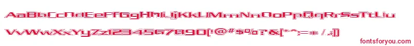 KubraHollow Font – Red Fonts on White Background