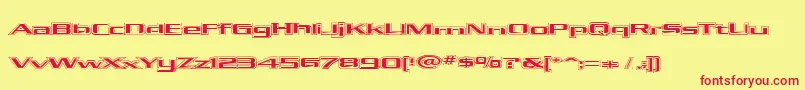 KubraHollow Font – Red Fonts on Yellow Background