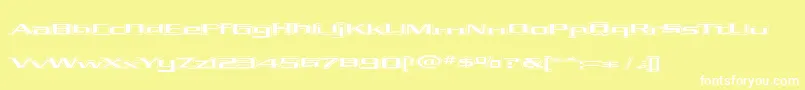 Czcionka KubraHollow – białe czcionki na żółtym tle