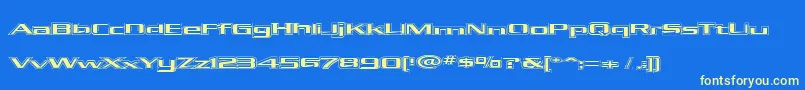 KubraHollow Font – Yellow Fonts on Blue Background