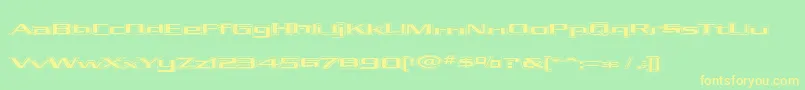 KubraHollow-Schriftart – Gelbe Schriften auf grünem Hintergrund