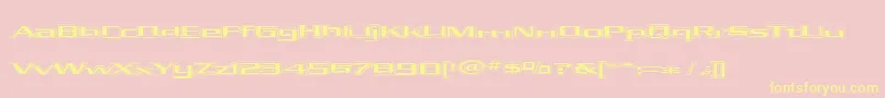 KubraHollow-fontti – keltaiset fontit vaaleanpunaisella taustalla