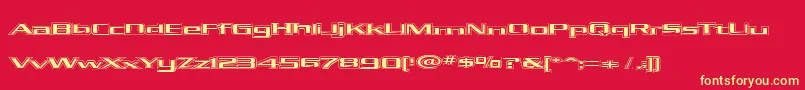KubraHollow Font – Yellow Fonts on Red Background
