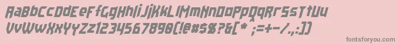フォントKaplahItalic – ピンクの背景に灰色の文字