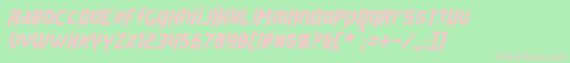 KaplahItalic Font – Pink Fonts on Green Background