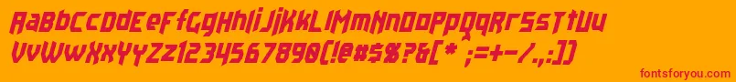 KaplahItalic Font – Red Fonts on Orange Background