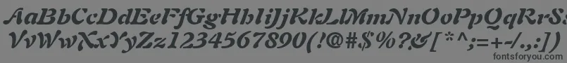 AuriolLtBlackItalic-fontti – mustat fontit harmaalla taustalla