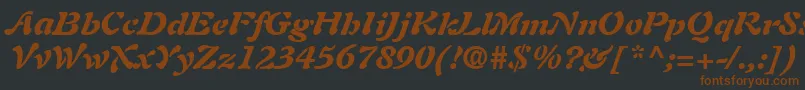 Saiba mais sobre a fonte AuriolLtBlackItalic Fonte AuriolLtBlackItalic – fontes marrons em um fundo preto