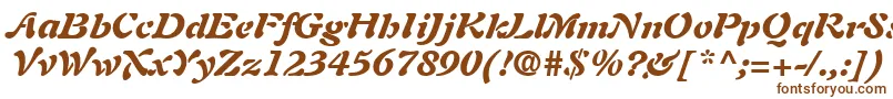 AuriolLtBlackItalic-fontti – ruskeat fontit valkoisella taustalla