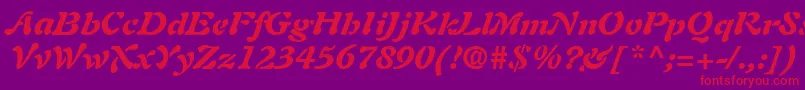 Шрифт AuriolLtBlackItalic – красные шрифты на фиолетовом фоне