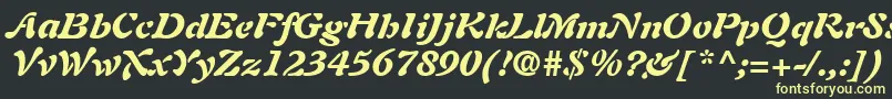 Czcionka AuriolLtBlackItalic – żółte czcionki na czarnym tle