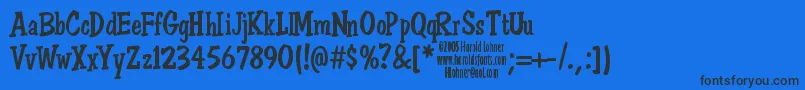 DonSemiformal Font – Black Fonts on Blue Background