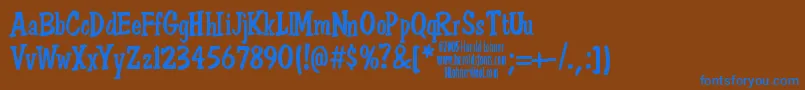 DonSemiformal Font – Blue Fonts on Brown Background