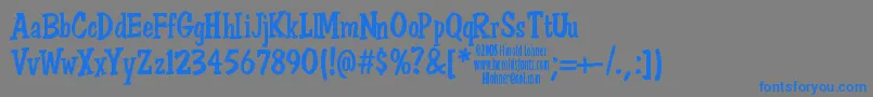 DonSemiformal Font – Blue Fonts on Gray Background