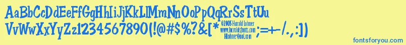 DonSemiformal Font – Blue Fonts on Yellow Background