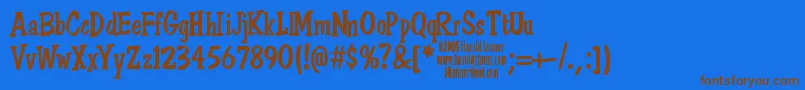 DonSemiformal Font – Brown Fonts on Blue Background
