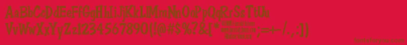 DonSemiformal Font – Brown Fonts on Red Background