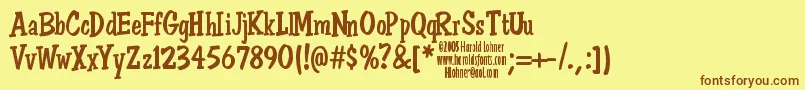 DonSemiformal Font – Brown Fonts on Yellow Background