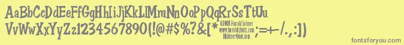 フォントDonSemiformal – 黄色の背景に灰色の文字