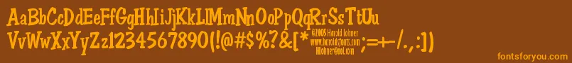 DonSemiformal Font – Orange Fonts on Brown Background