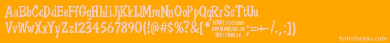 DonSemiformal Font – Pink Fonts on Orange Background