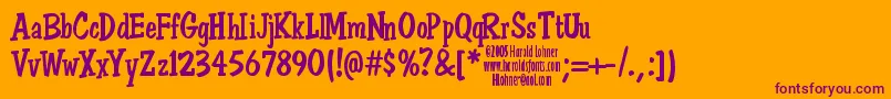 DonSemiformal Font – Purple Fonts on Orange Background