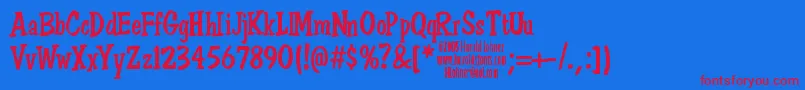 DonSemiformal Font – Red Fonts on Blue Background