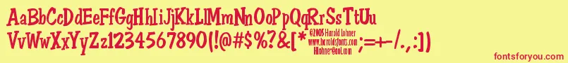 DonSemiformal Font – Red Fonts on Yellow Background