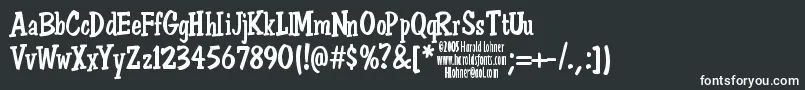 フォントDonSemiformal – 黒い背景に白い文字