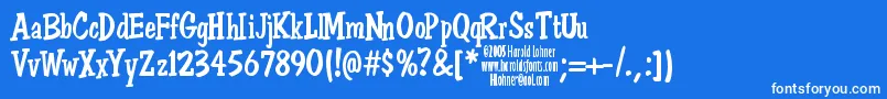 DonSemiformal Font – White Fonts on Blue Background