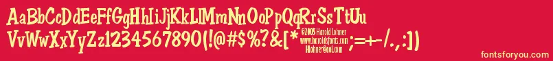 DonSemiformal Font – Yellow Fonts on Red Background