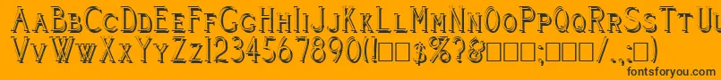 Cleavers Juvenia Shadowed-Schriftart – Schwarze Schriften auf orangefarbenem Hintergrund