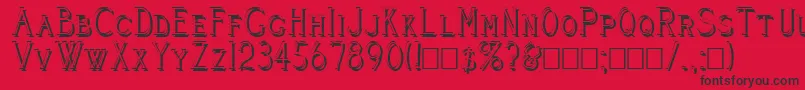 Cleavers Juvenia Shadowed Font – Black Fonts on Red Background