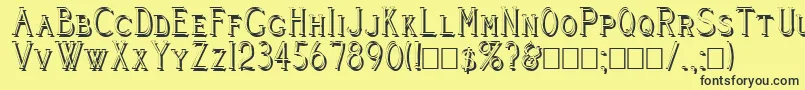 Cleavers Juvenia Shadowed Font – Black Fonts on Yellow Background