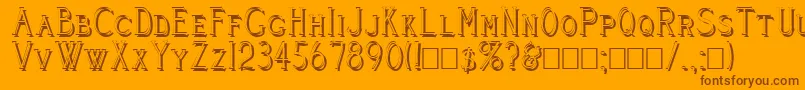 Cleavers Juvenia Shadowed Font – Brown Fonts on Orange Background