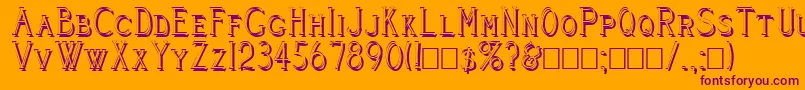 Cleavers Juvenia Shadowed Font – Purple Fonts on Orange Background
