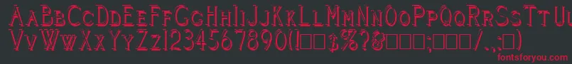 Cleavers Juvenia Shadowed Font – Red Fonts on Black Background