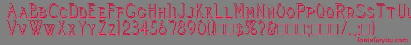Cleavers Juvenia Shadowed Font – Red Fonts on Gray Background