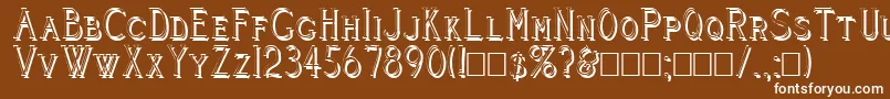 Cleavers Juvenia Shadowed Font – White Fonts on Brown Background