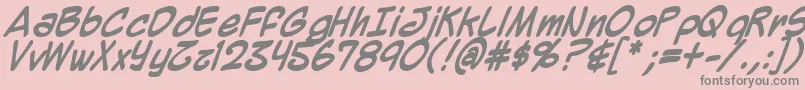 Fonte MightyZeo2.0Bold – fontes cinzas em um fundo rosa